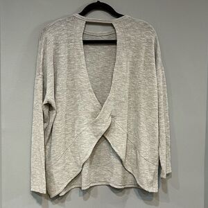 Talulah soft‎ lightweight knit sweater gray open back size M